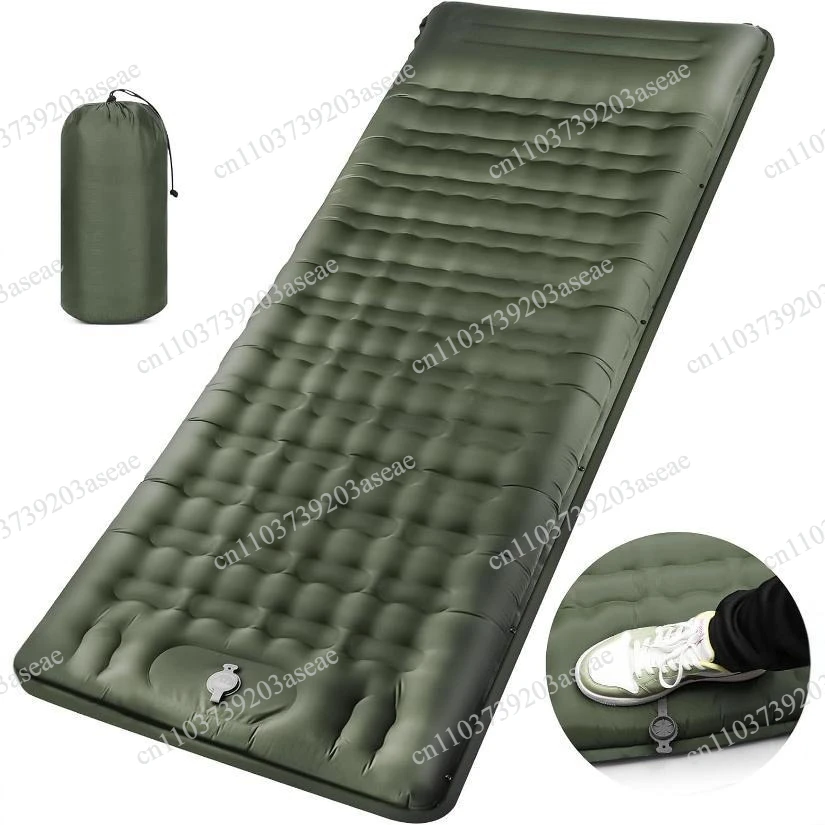 Upgraded foot pedal thickened inflatable mat, outdoor camping beach mat, tent sleeping mat, air mattress