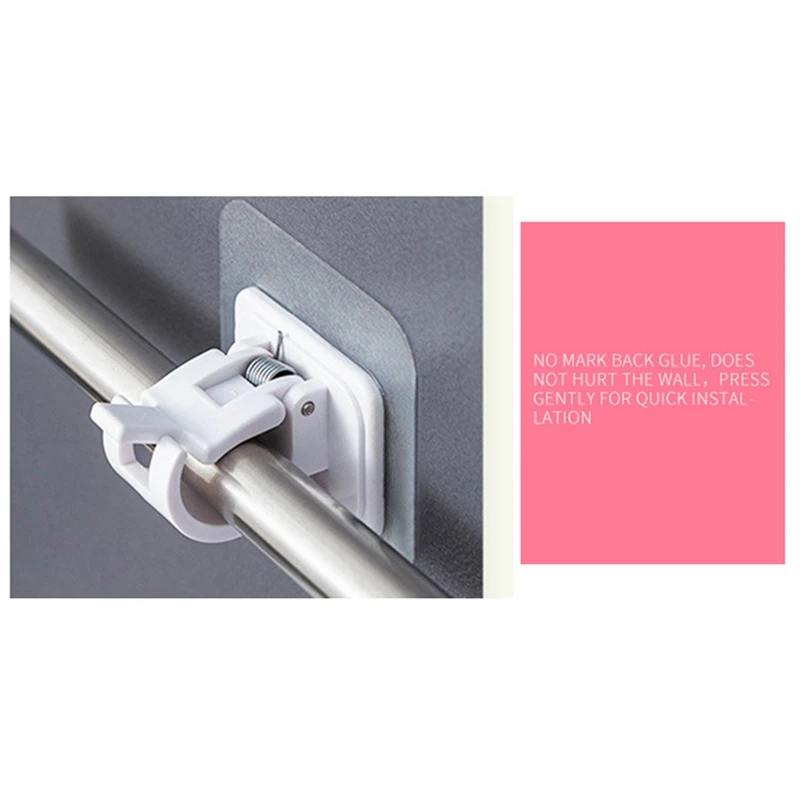 Curtain Rods No Drill Curtain Rod Brackets Hooks Nail Free Adjustable Stick On Curtain Rod Transparent Hook Holder