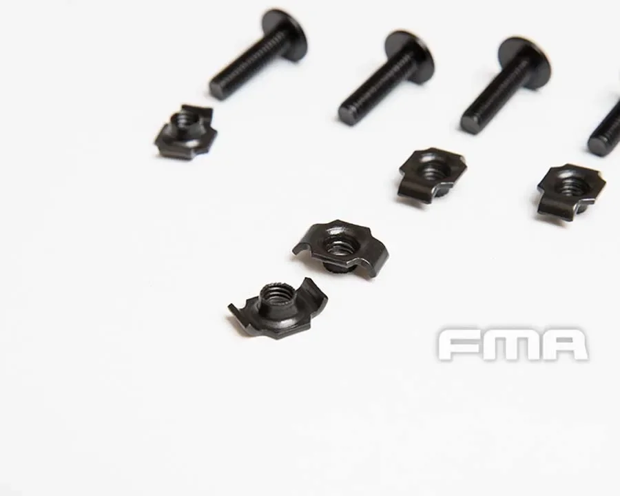 FMA-Jeu de vis de rail de casque noir, sangle de casque, partenaires, boulons et kg, 4 pièces par lot