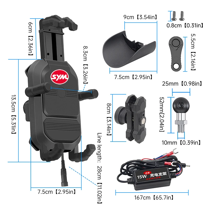 Motorrad Telefon halter Navigation Support Clip Halterung für Sym Jet Symply vs Jet4 CBS Oebit 14 50 125 200 Tonik