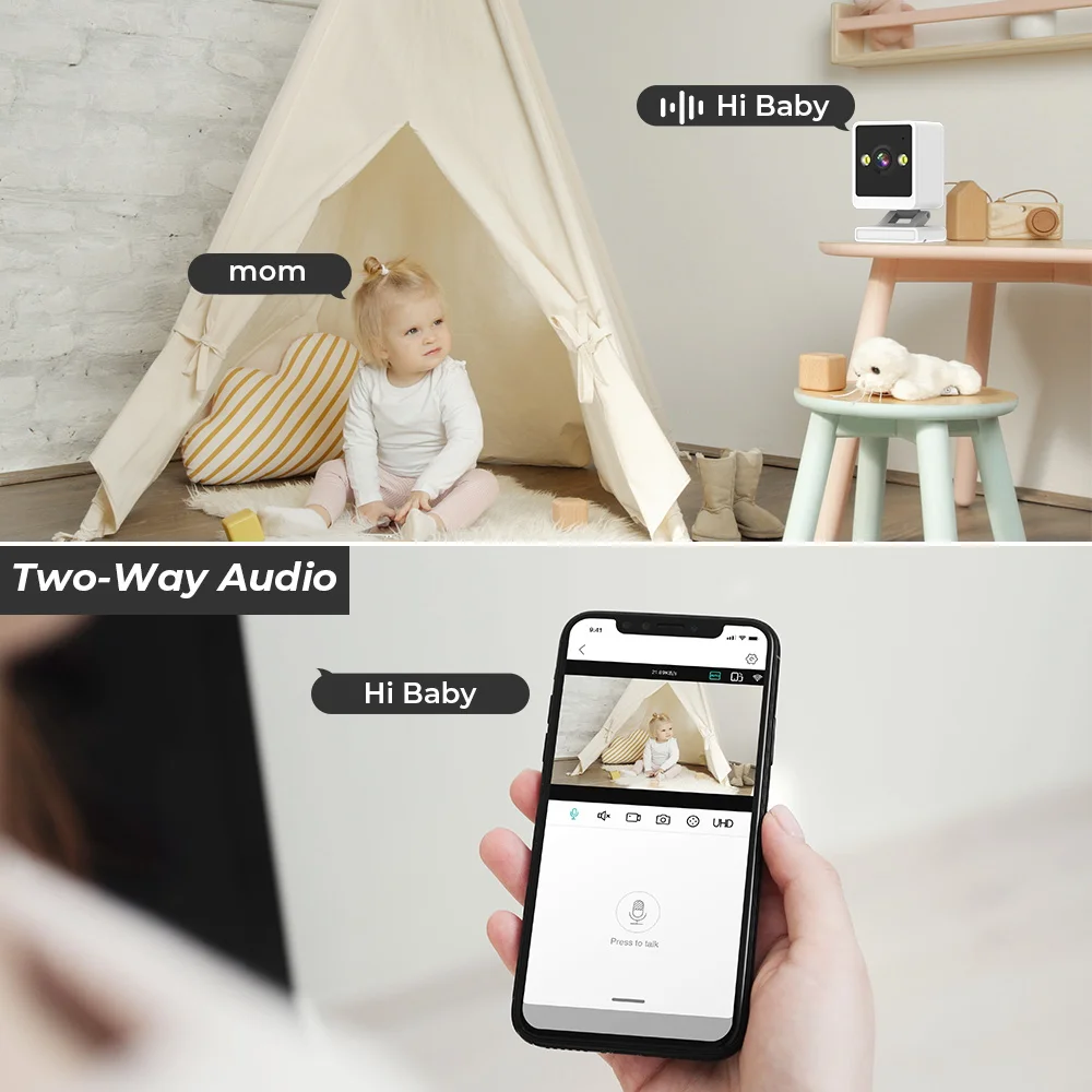 ANBIUX 1080P Wifi Camera Indoor Baby Camera 2MP Motion Detction Two Way Audio Baby Monitor Wifi Surveillance Cameras iCSee App