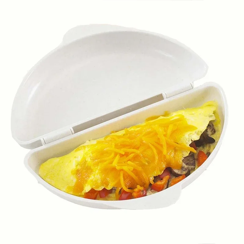 Useful White Microwave Omelette Egg Maker Tray Non-toxic Eggs Steamer Box Silicone Egg Cooker Egg Poacher Kitchen Cooking Tools