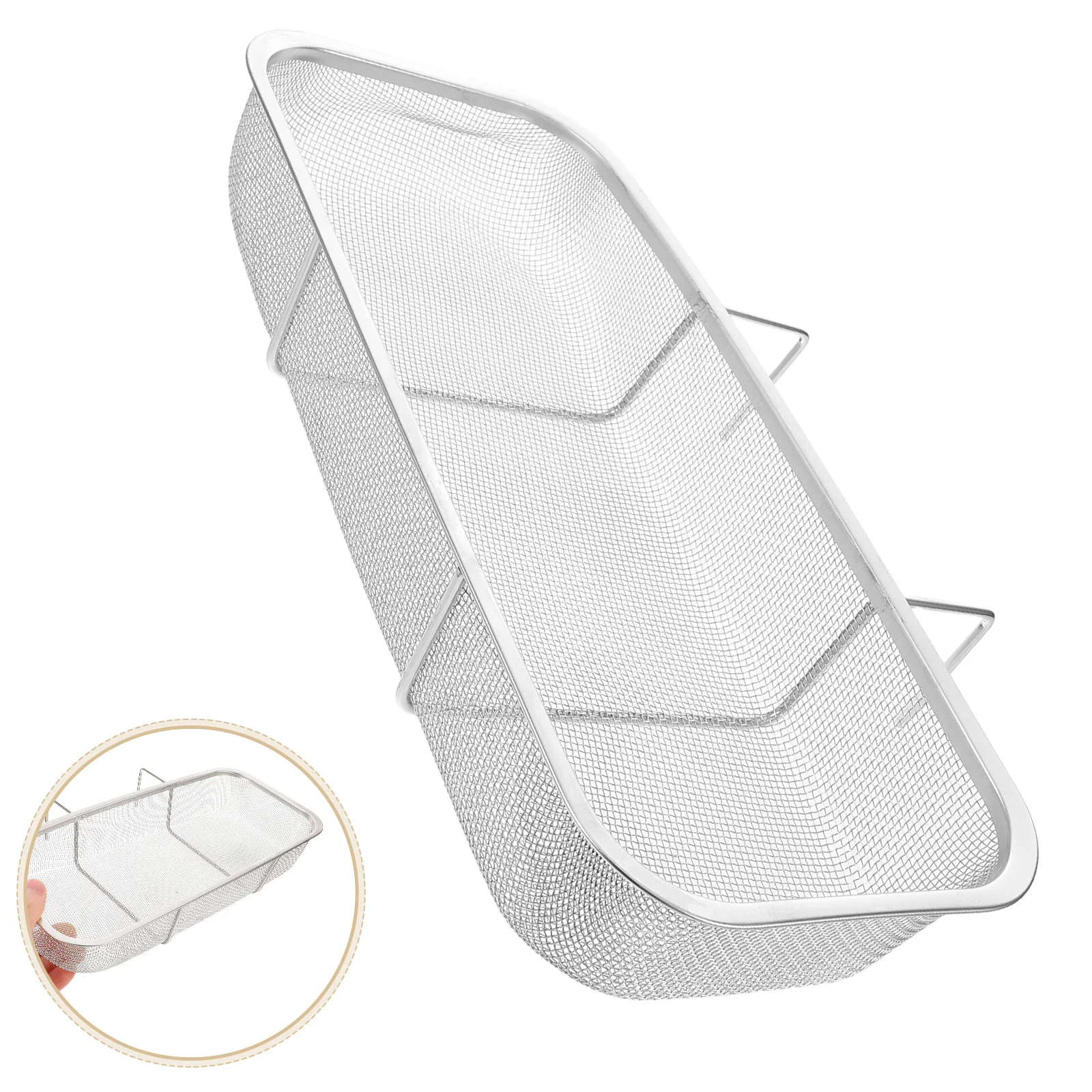 

Ситечко для кухонной раковины из нержавеющей стали, подвесной боковой сливной дуршлаг для овощей, фруктов, пищевой фильтр