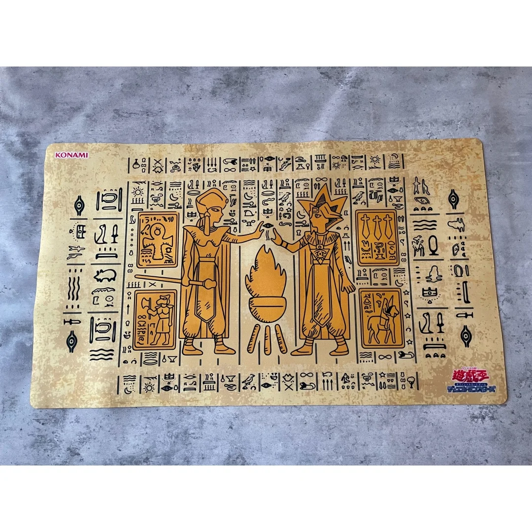 600x350mm Yu-Gi-Oh！ DIY Classic Tablet of Lost Memories Playmat Atem/Priest Seto 1.5mmless Edge Rubber Board Game Card Mat Toys