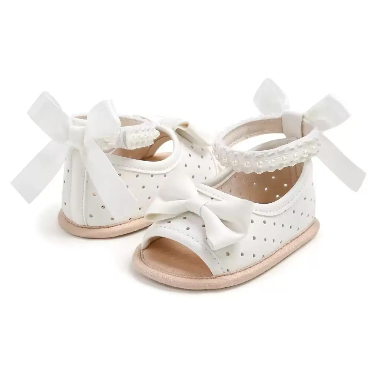 Baby Shoes 2026 Summer New Style 0-1 Year Old Female Baby Hollow Sandals Fashion Bow Little Girl Princess Shoes Breathable Baby Shoes