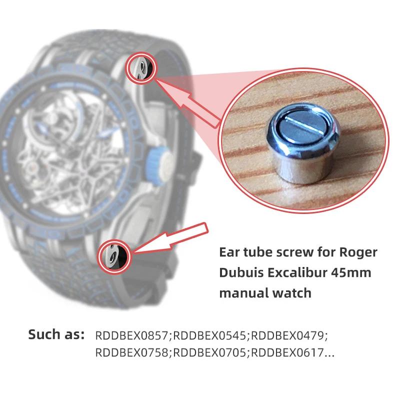 Watch Lug Fixing Screws Ear Tube Screw for Roger Dubuis Excalibur 45mm Watch Band Manual Mechanical Watches Strap Screws