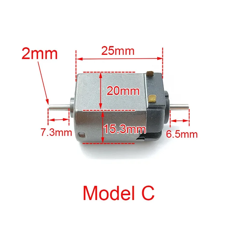 5 tiang mikro 130 Motor elektrik DC6V-24V Magnet kuat 12V 18V mesin kecepatan tinggi poros ganda 2mm skala HO Model mobil kereta api