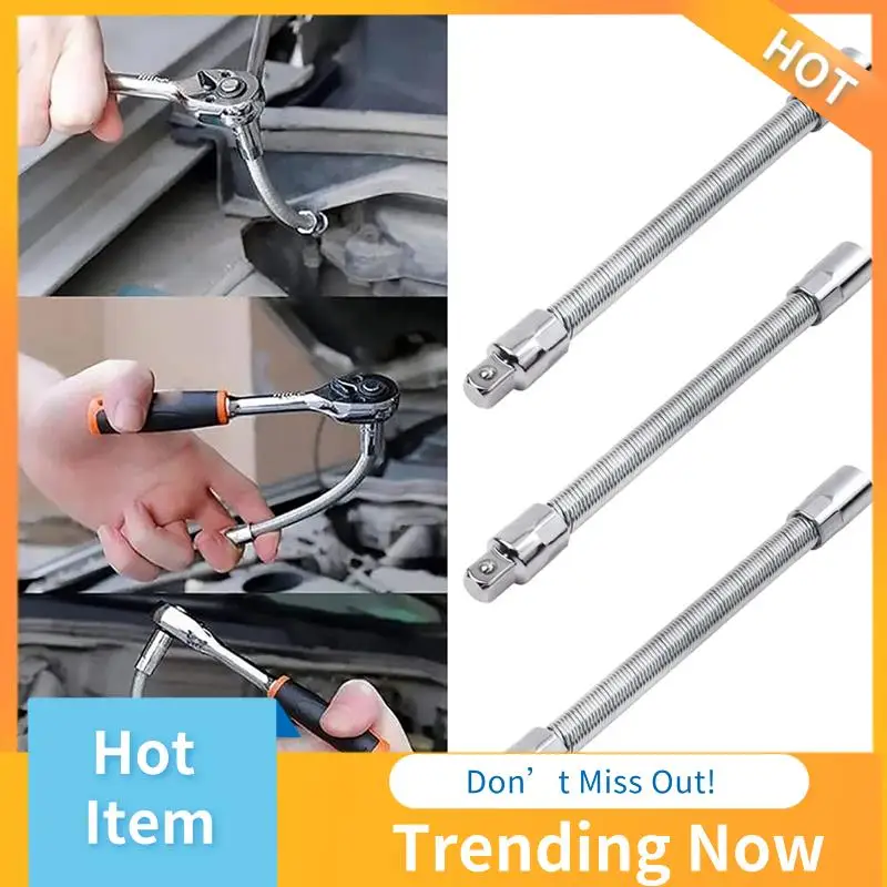 3PCS Electric Wrench Sleeve Universal Extension Rod - Flexible Drill Bit Extension, Bendable Flexible Shaft Flexible Durable