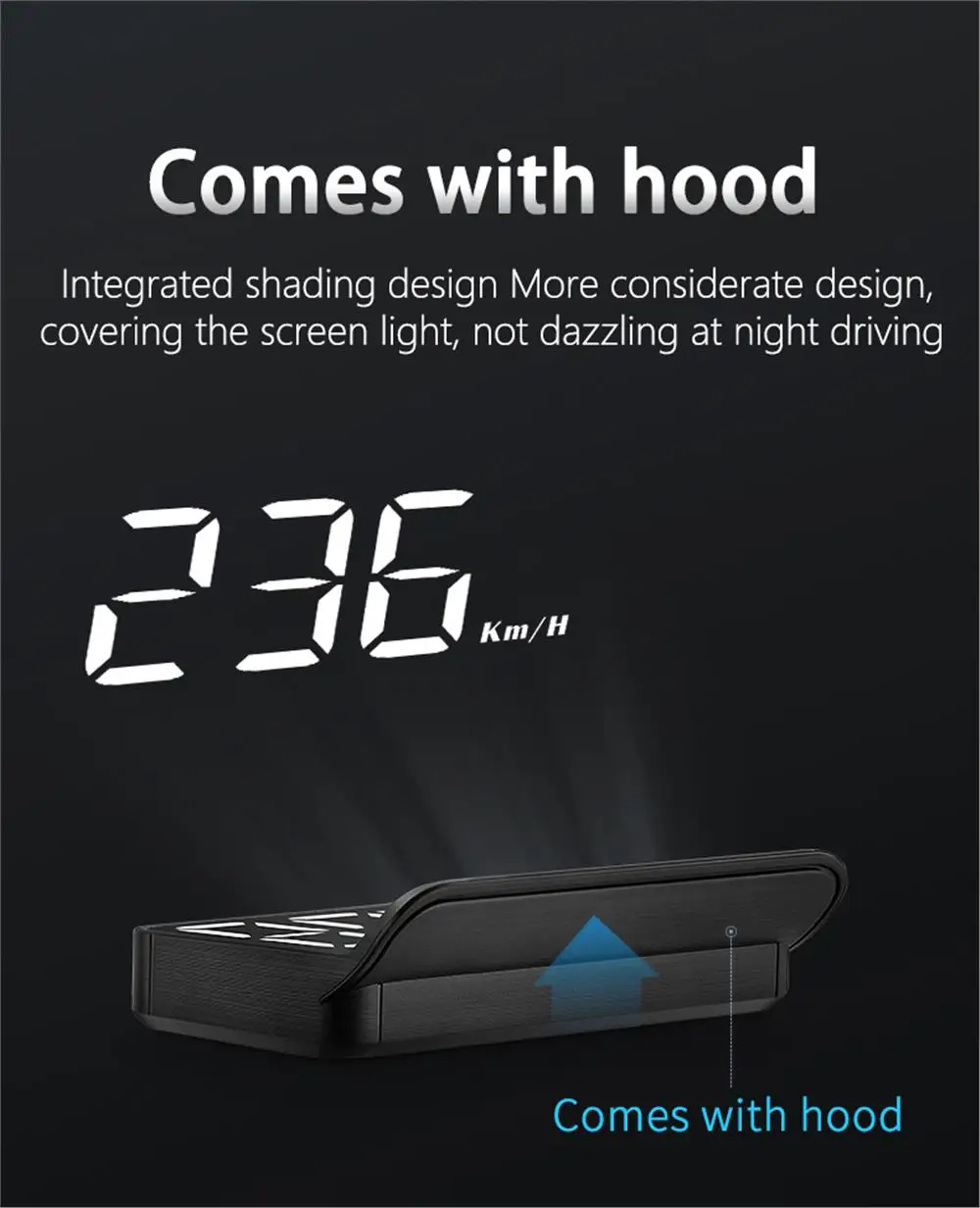 M3 OBD2 HUD Head-Up-Display OBD2 Auto-Geschwindigkeits-Bordcomputer Kraftstoffverbrauch mit Alarm Auto-Elektronik-Zubehör Glasprojektor – Detail 11