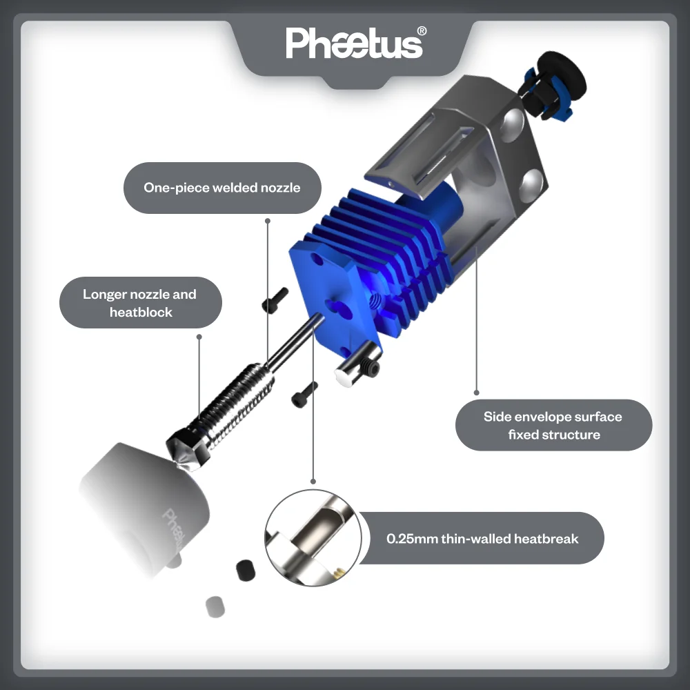 Phaetus All Metal Dragonfly HIC HF Hotend Bimetal Heatbreak Throat Hardened Steel Nozzle Copper Heat Block For Prusa CR10 ENDER3