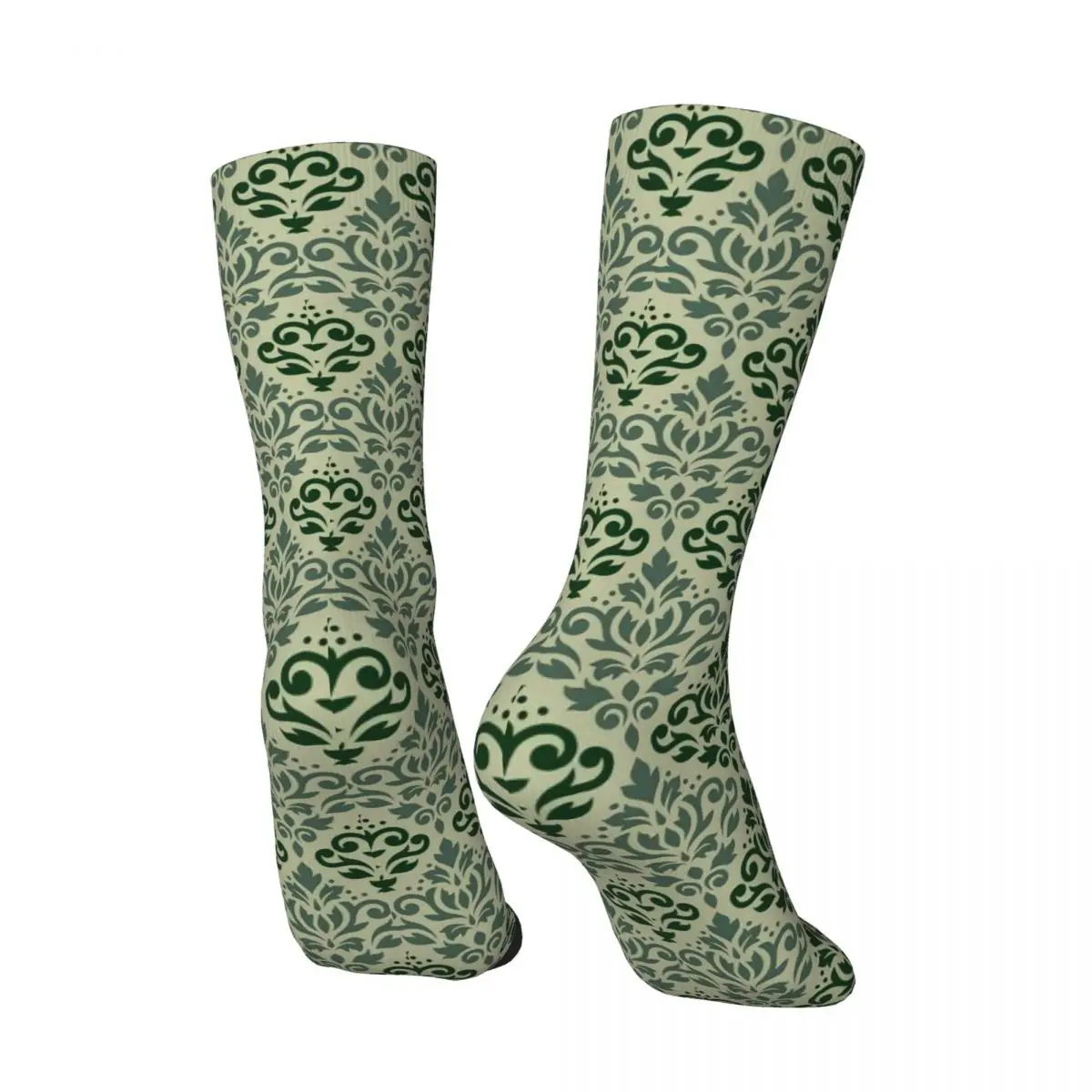 Bas Vintage Imprimé Baroque pour Femme, Chaussettes Gothiques, Design Damassé, Antidérapantes, Chaudes et Douces, Escalade, Automne