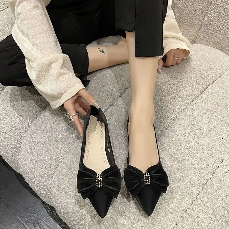 Moccasins Woman Pumps With Bow Pointed Toe Shoes for Women Popular On Promotion Quick Delivery Non Slip Sale Casual Beau Today