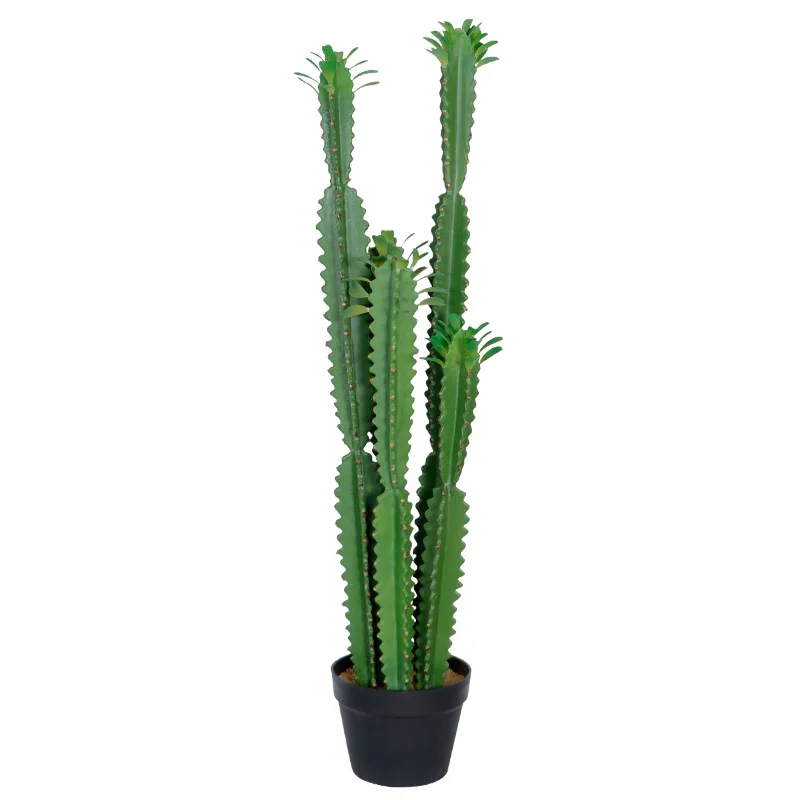 Artificial Green Fairy Column Decoration Indoor Fake Potted Plants Living Room Floor Plastic Cactus in Large Bonsai