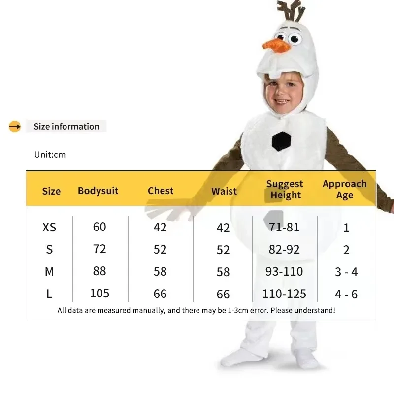 MINISO Frozen snowman Olaf Cartoon Mascot costume Anime Stage show perform Clothes Fancy Dress carnival Costume kids gift