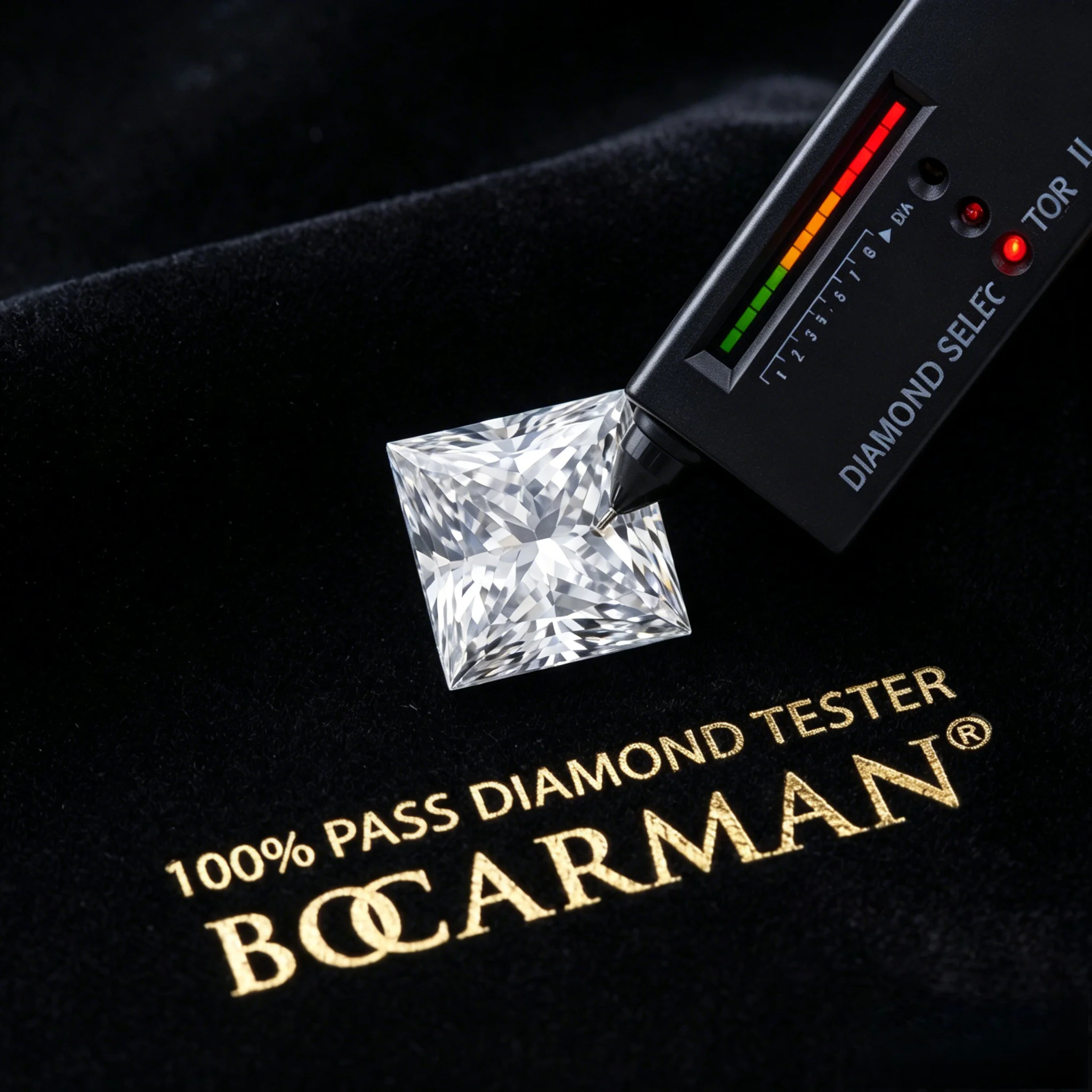 

BOCARMAN Princess Cut Square Moissanite Loose Stone for Jewelry Making GRA Certified D Color VVS1 Gemstone DIY Handmade