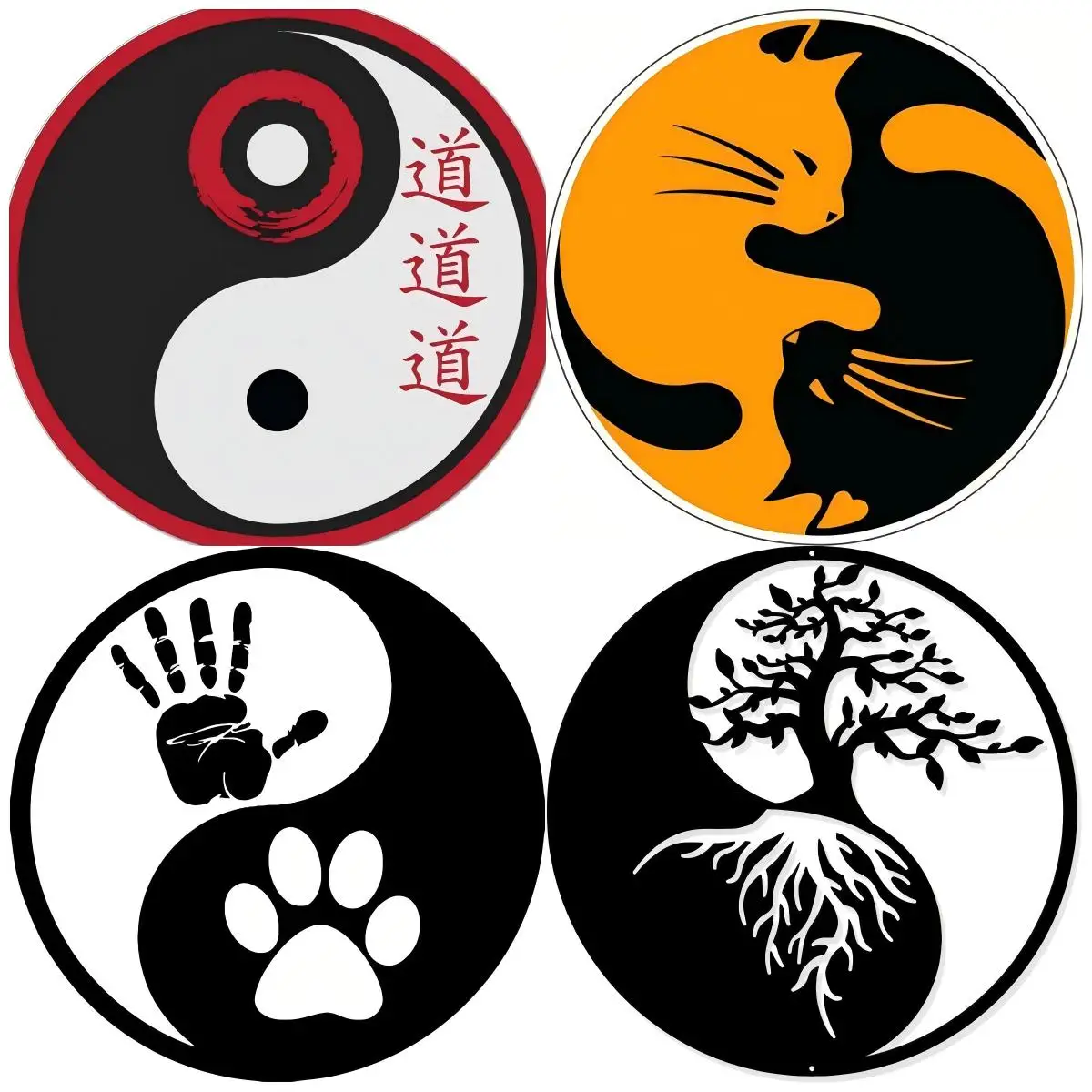 

Yin yang symbol peace red japanese Car Sticker Decal Sunscreen Trunk Windows Decor Vinyl