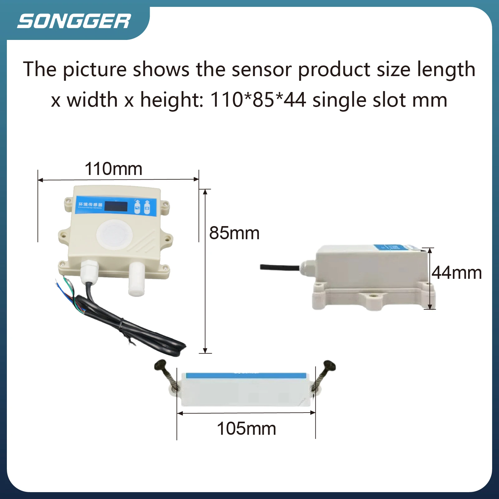 Sensor de Amoníaco NH3 Alta Sensibilidad Montaje en Pared Salida 4-20mA RS485 para Granjas Aves Baños Monitoreo de Aire ppm