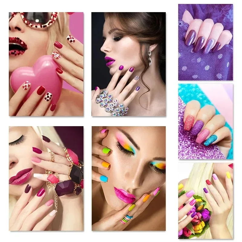 Nail Art Fashion Salon Colorful Canvas Painting Nordic Posters and Prints Modern Wall Art Cosmetics Beauty Shop Home Decor