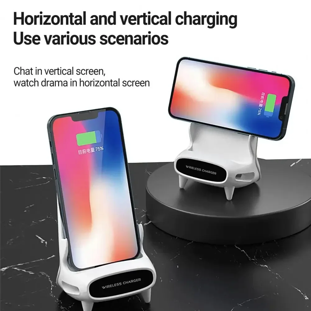 Supporto per caricabatterie wireless Supporto per telefono cellulare da tavolo Staffa per stazione di ricarica rapida da 15 W Supporto dock per iPhone Samsung Xiaomi LG