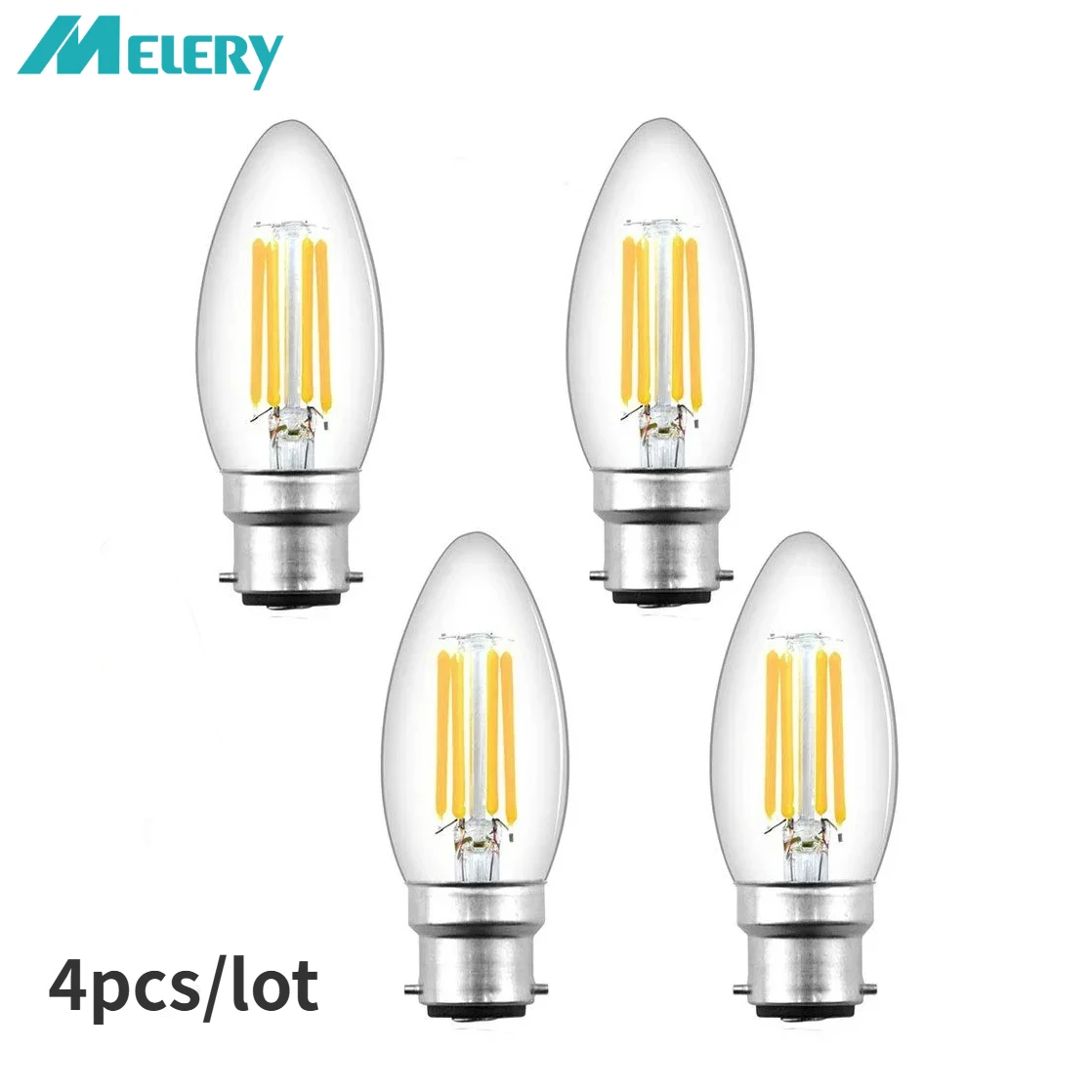 

B22 LED Candle Filament Light Bulb 4W C35 Not Dimmable Bayonet Vintage Edison Warm White 2700K Cold 6500K Equal 40W Incandescent