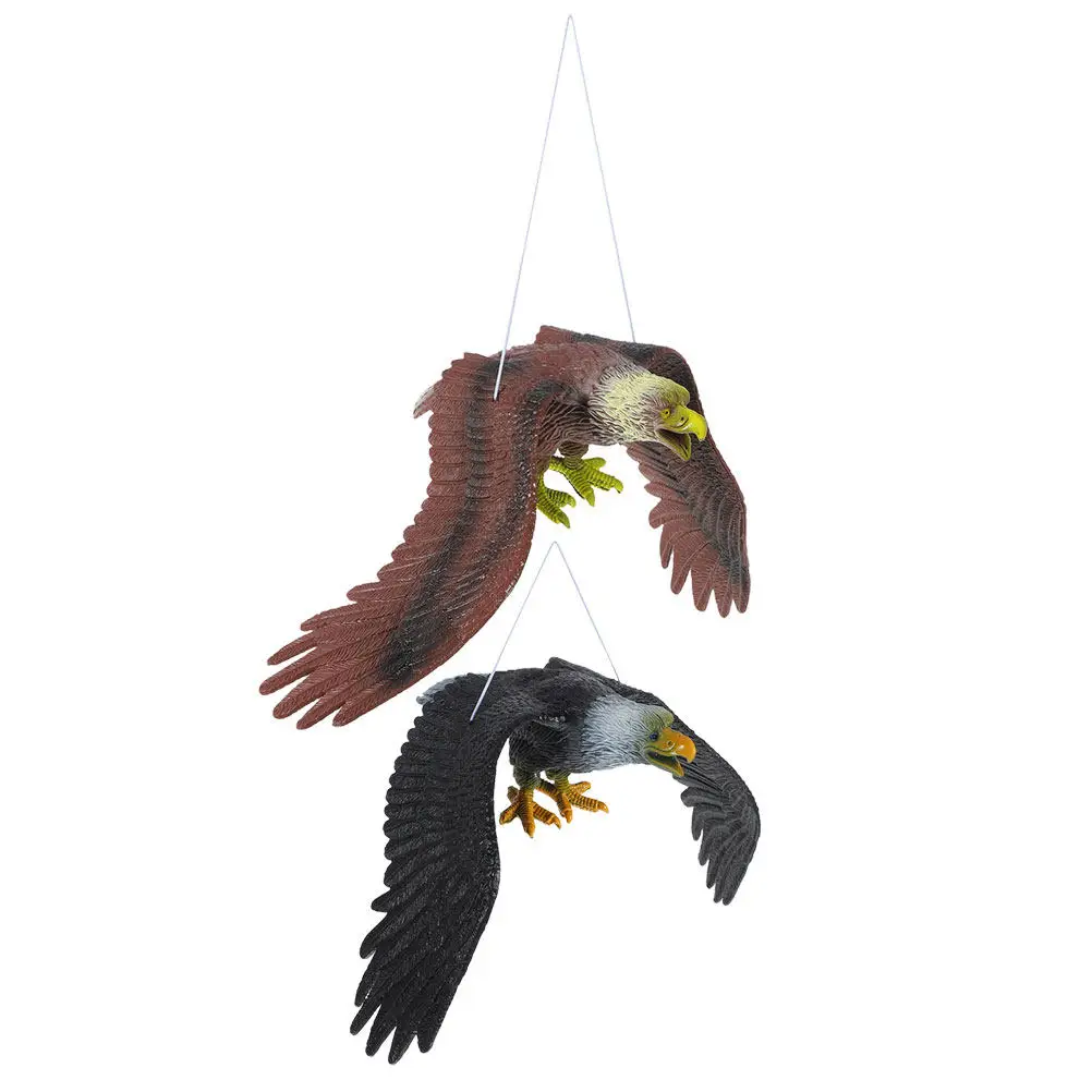 

4Pcs Simulated Eagle Decoration Plastic Outdoor Hanging Garden Yard Adornment Realistic Bird Statue Eagle Decoration