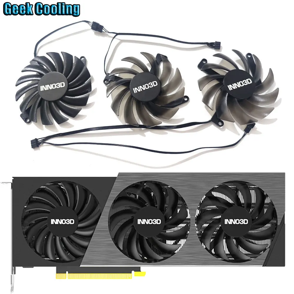 

3FAN 85MM 4PIN CF-12910S CF-12915S Video card cooling fan，For INNO3D RTX 4070 TI、RTX 4070 SUPER、RTX 4070、RTX 4060 TI