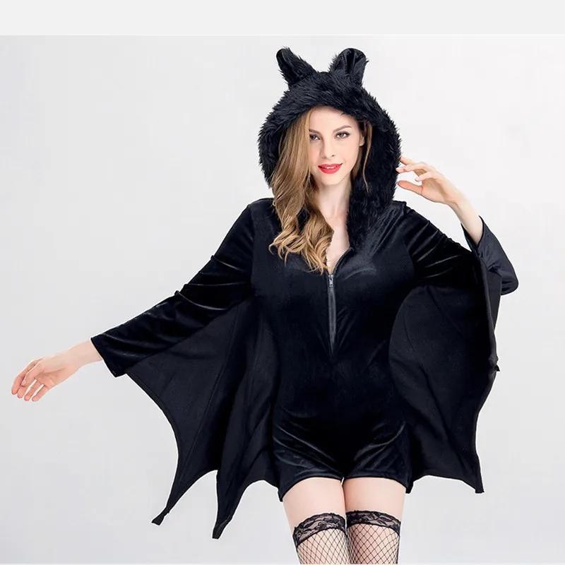 

Halloween Bat Women's Costume Parent-Child Matching Role-playing Cosplay Masquerade Performance Clothes by Leibela
