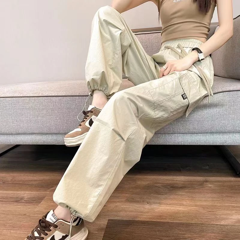 Fashion Women Joggers Pants Casual Female Chic Straight Cargo Pants Elastic Hig… - Image 3