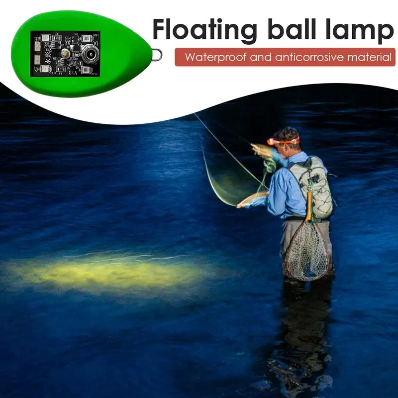 Fishing Floating Light Super Bright Night Vision Fishing Floating Ball Lamp Includes Charging Cable 4 O-Rings Fish Finder Lamp