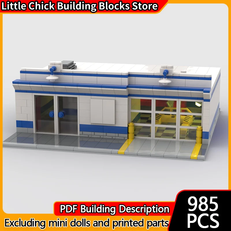

City Street View Model MOC Building Bricks Smitty's Auto Repair Shop Modular Technology Children Holiday Gifts Assemble Toy Suit