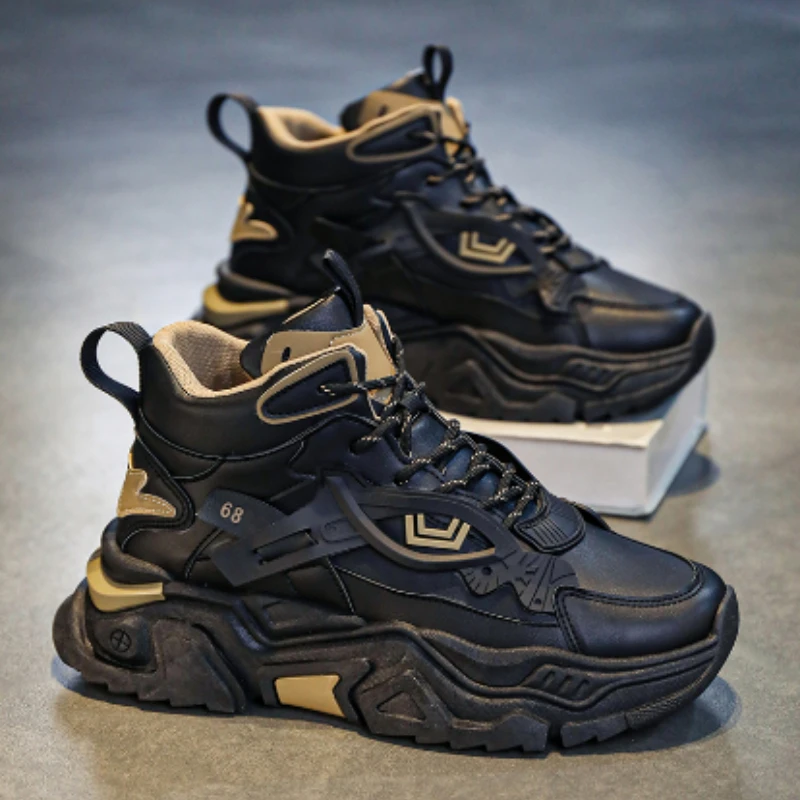 Men's Sneakers and Casual Shoes High Top Dad Shoes Fashionable Thick Soled Height Increasing Sports Shoe Zapatillas De Hombre