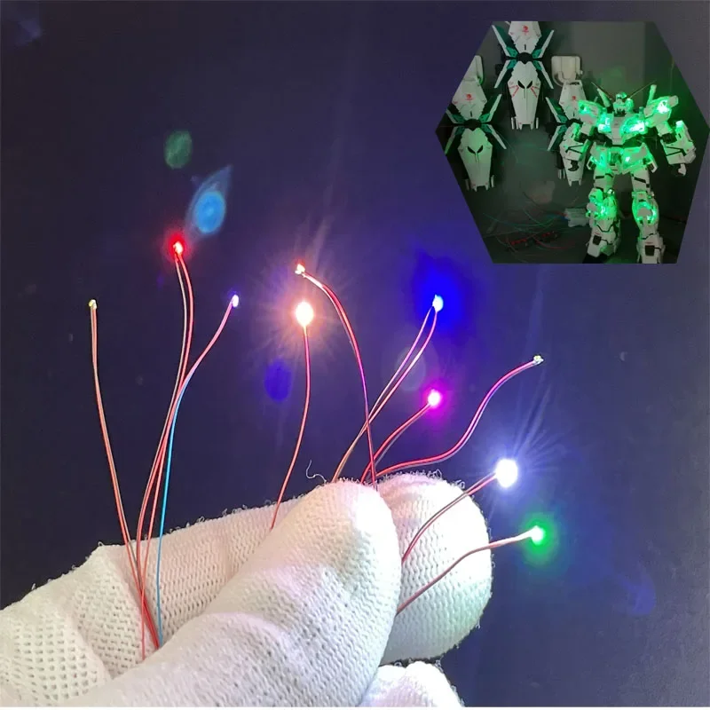 40Pcs/Lot 0402  Led SMD Wire For Model Train HO N OO Scale Red Black Line Pre-soldered Micro Litz Diorama Railway