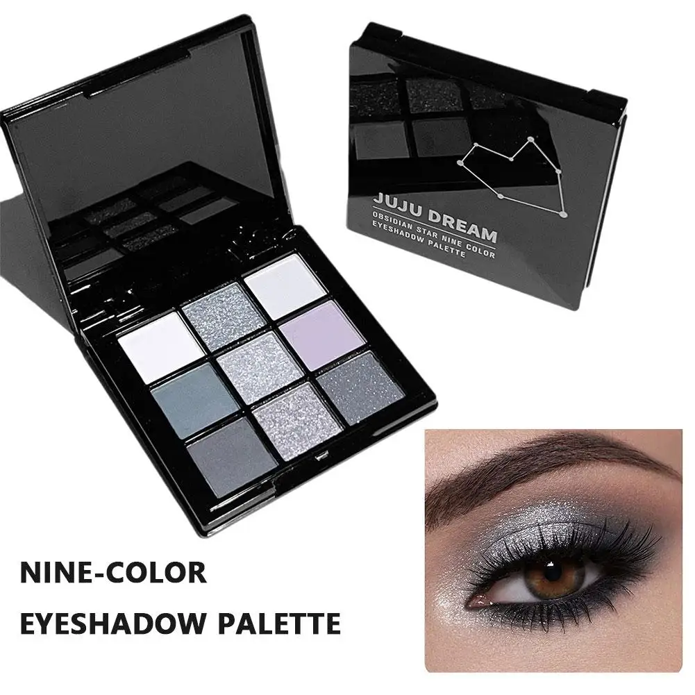 Nine-color Eye Shadow Plate Black Light Star Smoky Women Black Eye Dark Makeup Makeup Dark Shadow Cosmetics Eye T0f4