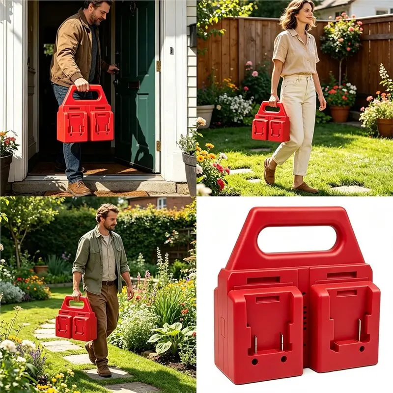 Portable Battery Holder 4 Slots For Hans 18V Batteries- Carrying Tool Case Storage Organizer Rack