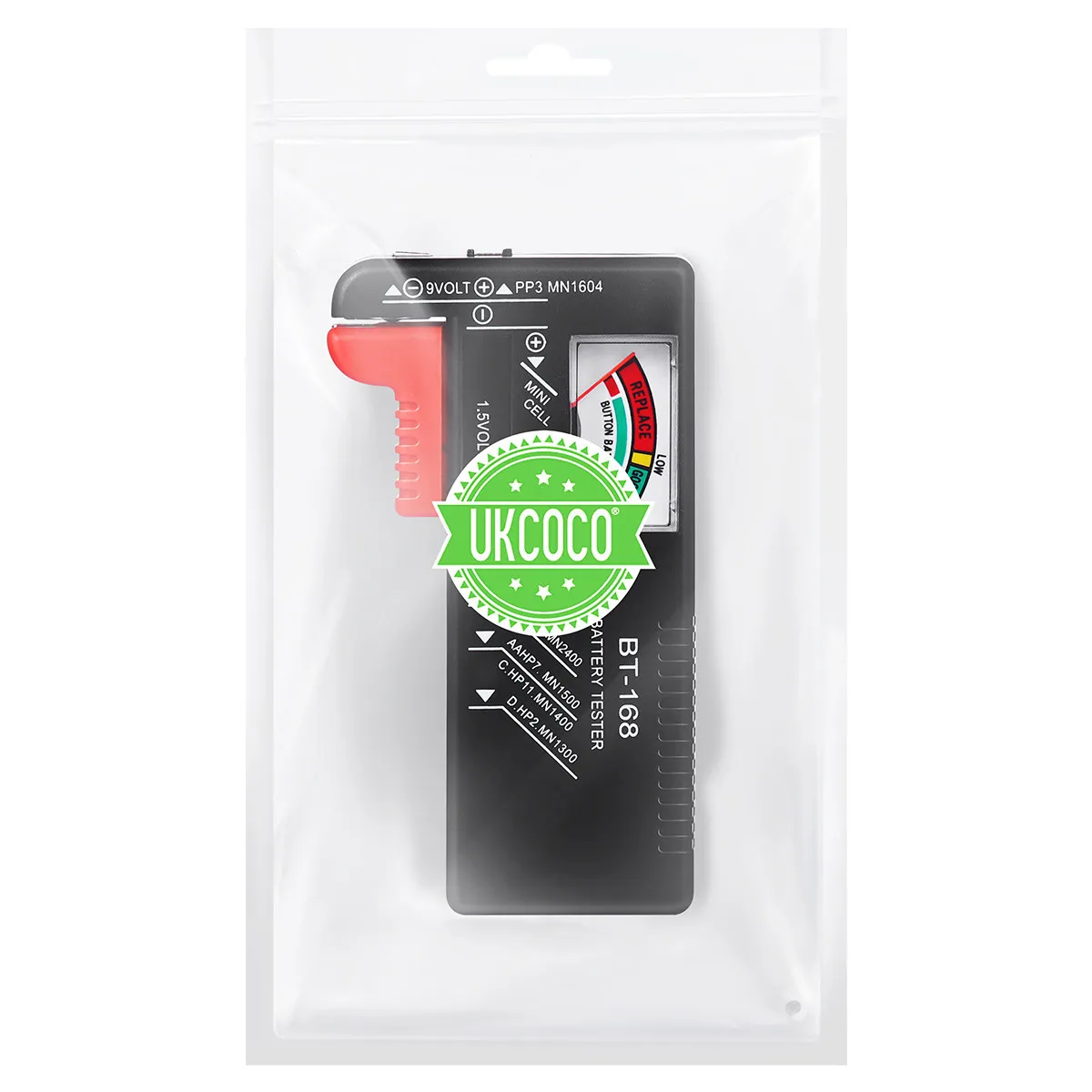 Battery Tester for Aa Aaa 9V 1.5V Button Cells Instant Analog Voltage Checker Color Coded Meter Low Power Alert