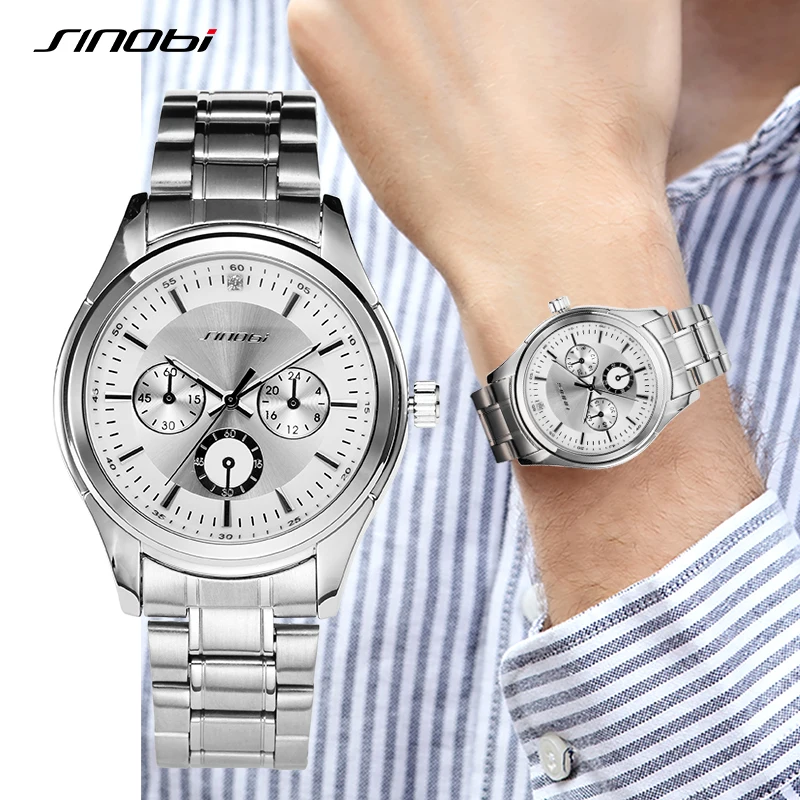 SINOBI Fashion Design Mens Watches Original Top Man\'s Quartz Wristwatches Brand Gifts Clock for Male Watch Relogio Masculino