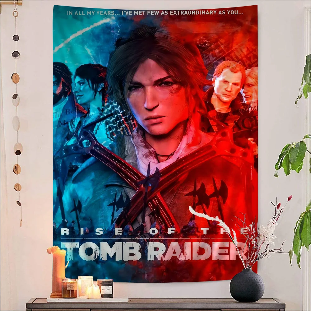 

Tomb Raider Series Collection Cartoon Tapestry Art Science Fiction Room Home Decor Art Home Decor