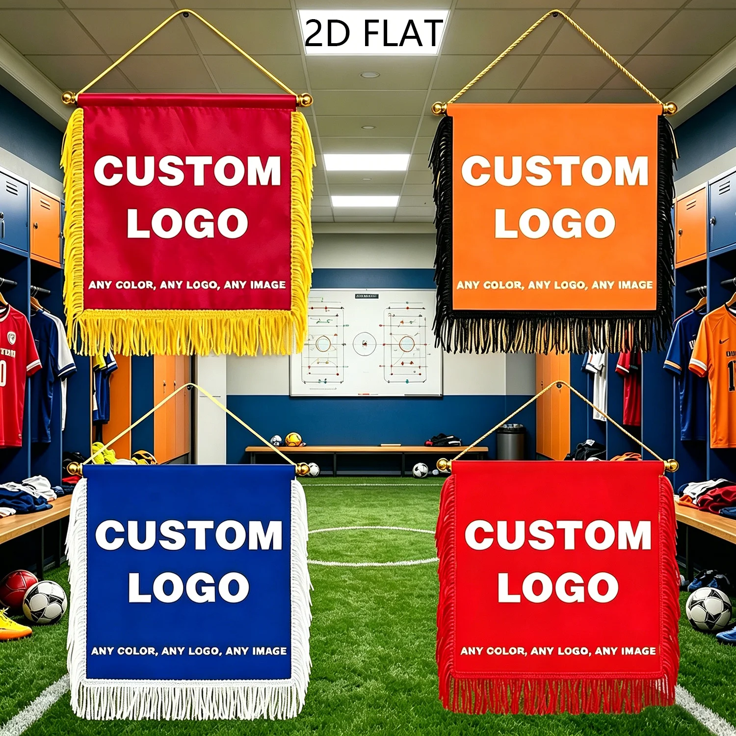 1pc Custom Square Banner with Personalized Designs, Tassel Exchange Flag, for Football Club, Basketball Team, Garden, Home Decor