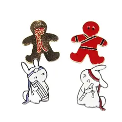 2PCS/LOT The Untamed Pin Wei Wuxian Lan Wangji Cartoon  Brooches For Clothes Backpack Decoration Fans gift