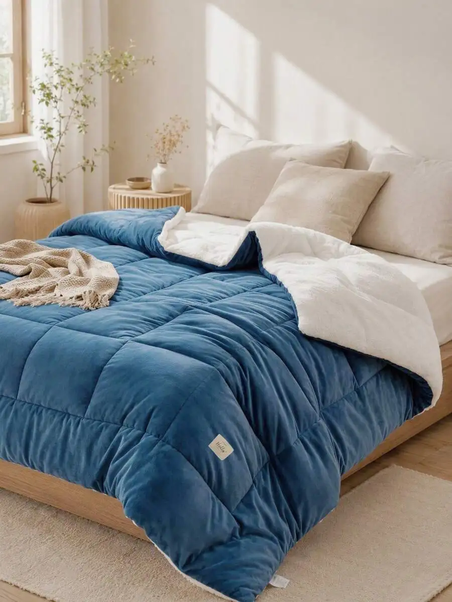 Luxury Thickened Winter Down Alternative Filling Bedding Quilted Comforter, Quilt, All-Season Comfortable Quilted Comforter, Sof