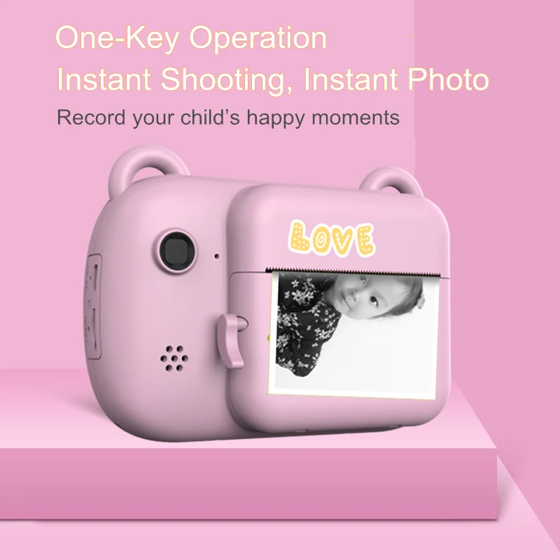 Children Digital Camera Mini Digital Video Camera Thermal Print Camera Instant Photo Printing Camera Toy Dual Camera Outdoor Toy