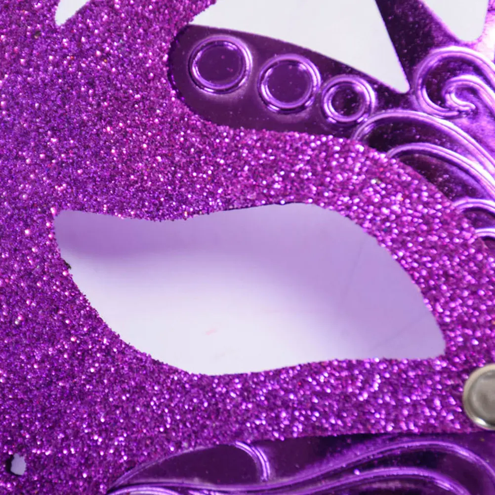 Gold Powder Plastic Eye Mask Purple Shining Halloween Carnival Performance Ball Party Festival Decoration for Adult