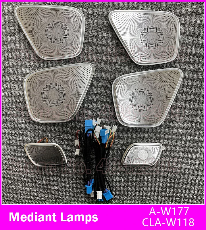 For Benz A W177 A180 A200 CLA W118 MB Car LED Door Dashboard Air Vent Turbine Nozzle Tweeter Cover Ambient Light Decorative Lamp