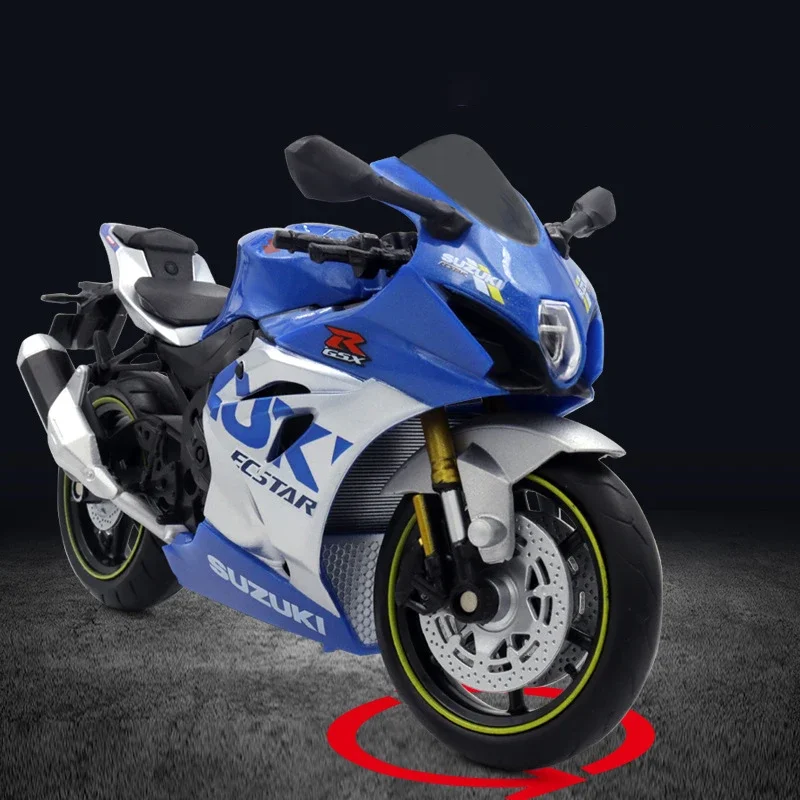 1:12 Suzuki GSX-R1000R L7 mainan mobil Model sepeda motor Die Cast logam paduan koleksi mobil mainan shork-absorber Off Road hadiah mainan sepeda motor