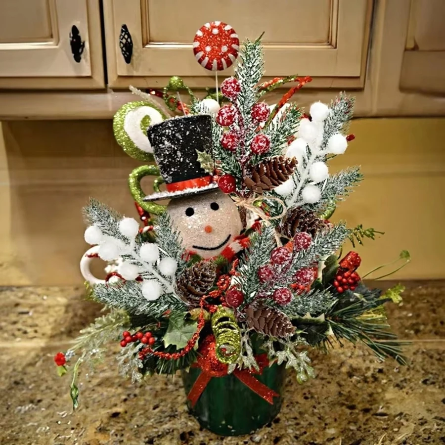 

Artificial Plants Red Fruits Christmas Tree New Year Home Room Vase Fillers Decor Outdoor Garden Bonsai Wedding Photograph Props