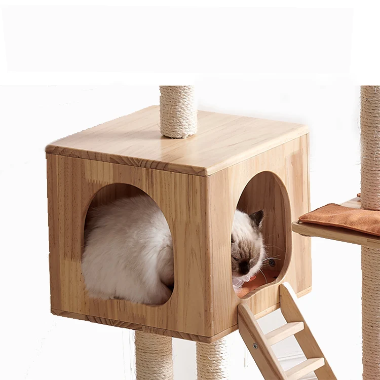 Mobili per case da gioco per animali domestici con torre per alberi per gatti con struttura da arrampicata multi-livello personalizzata all'ingrosso di alta qualità per gatti