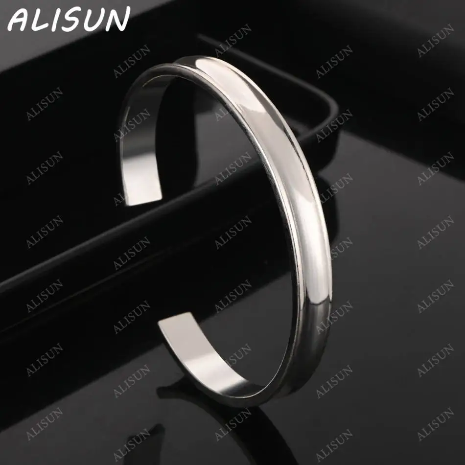 

ALISUN 925 Sterling Silver Square Open Bangle For Women Fashion Jewelry Charm Grace Noble Wedding Accessories