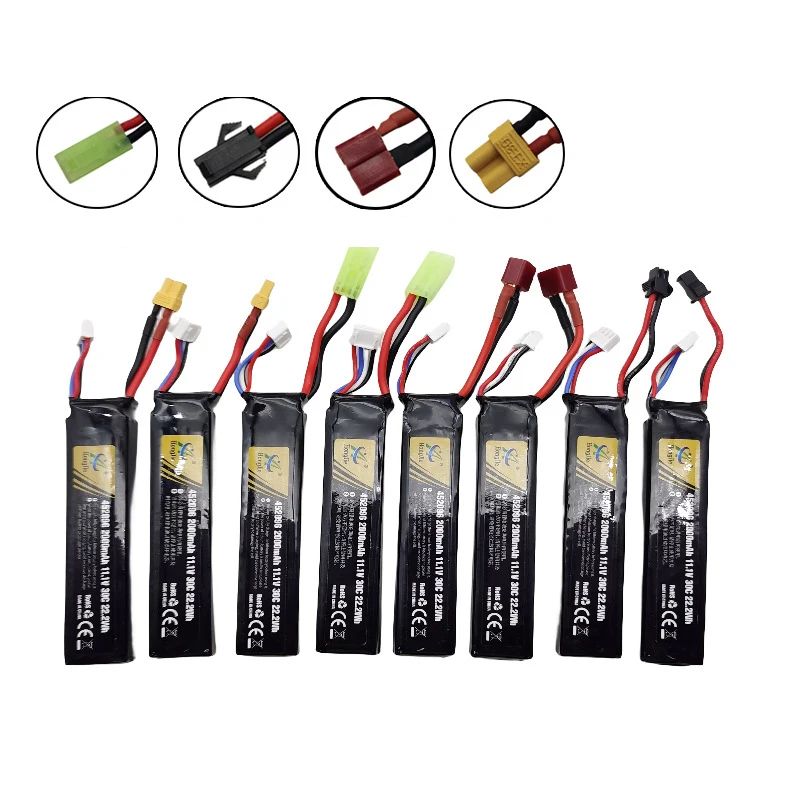 

11.1V 2000mAh 22.2Wh battery with SM XT30 T and XTG connect Tools