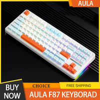 Aula F87 Pro Mechanical Keyboard 2.4g/Usb/Bluetooth Tri Mode Customized Keyboard 87 Key Hotswap Rgb Pbt Gaming Keyboard For Pc