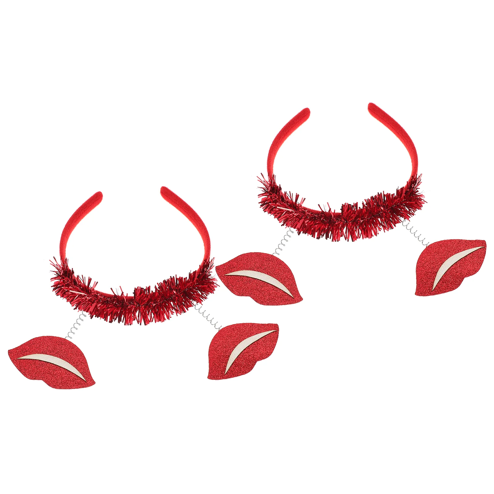 2 Pcs Lip Headband Hairband Female Party Decor Ornament Red Valentine's Day Costume Supply Gretel Women